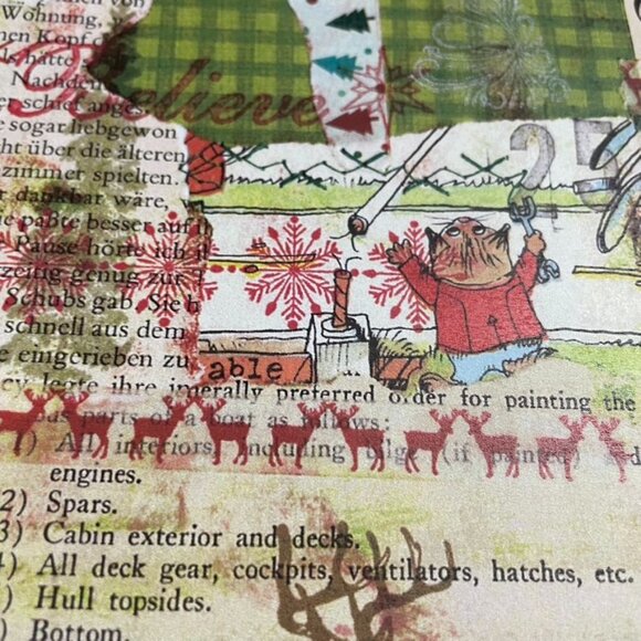 Christmas Junk Journal Ephemera Collage Prints 10 Pages Grunge Look mq - Picture 9 of 12